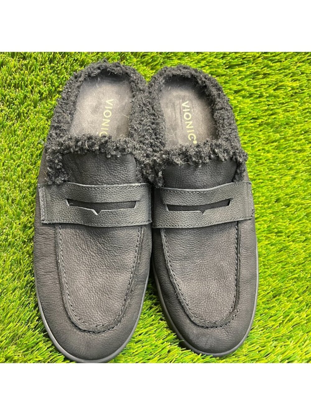 Vionic Uptown Mule Womens Size 8.5 Black Casual Comfort Leather Slip On Slippers - Picture 5 of 9